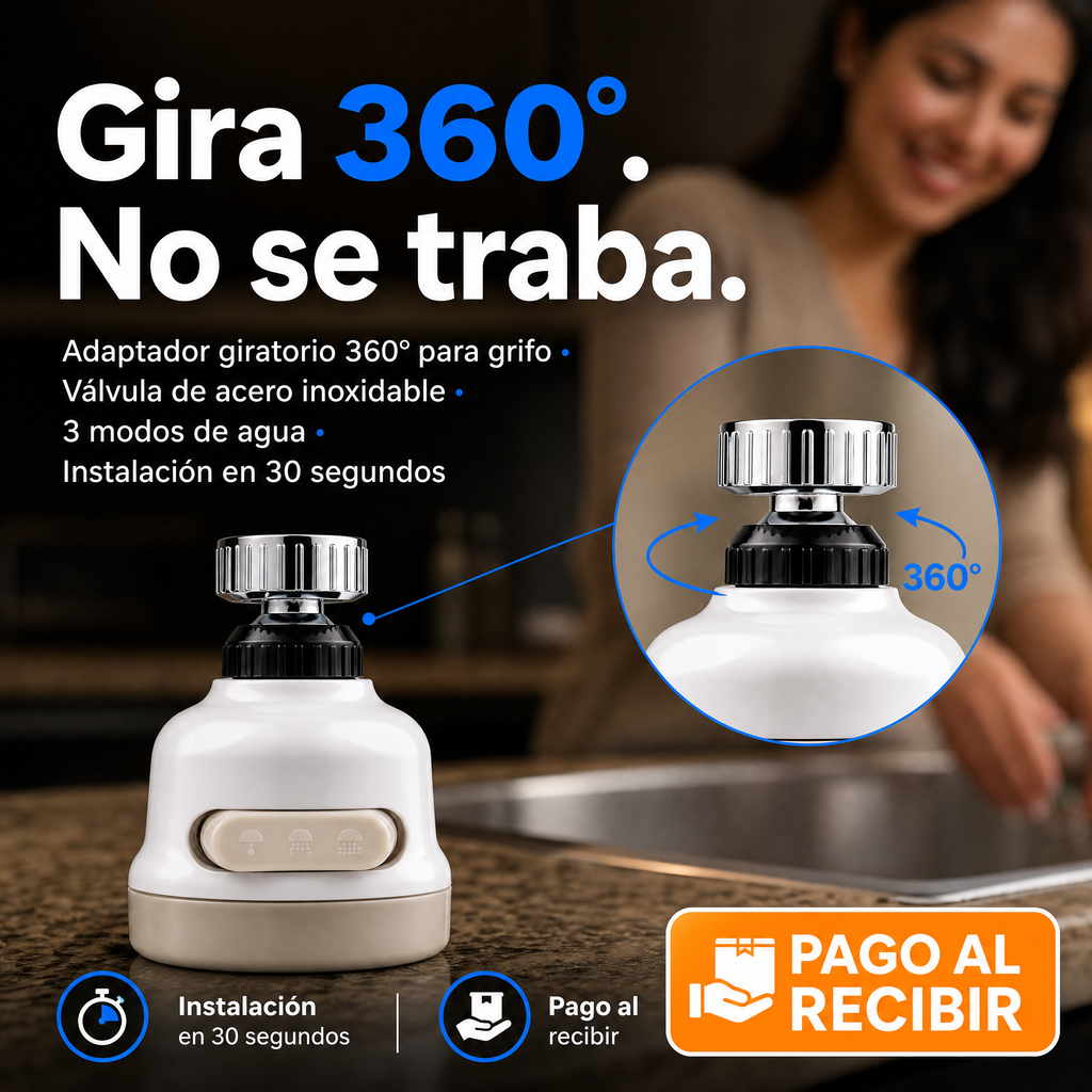 Adaptador Giratorio 360 Para Grifo — vista 1