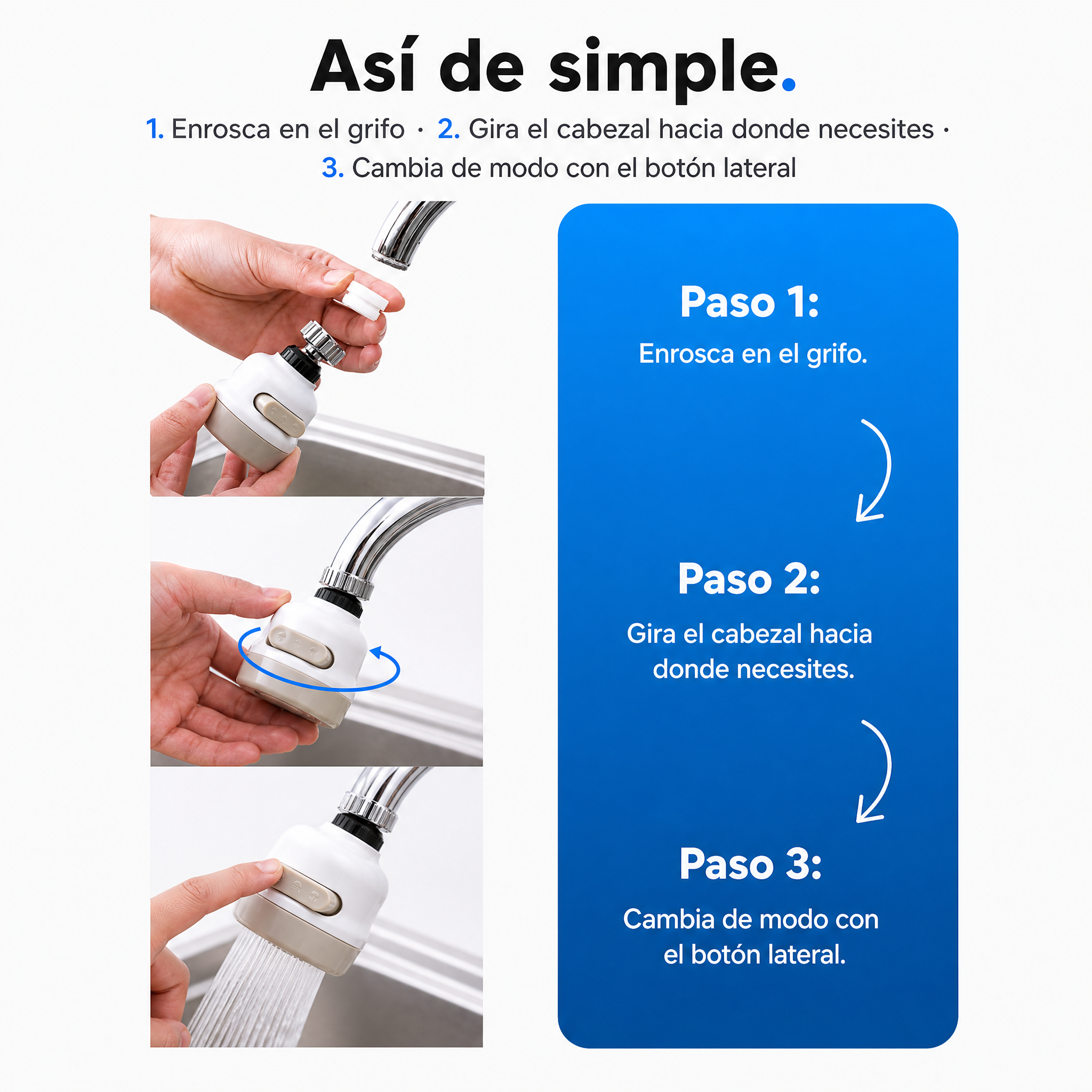 Adaptador Giratorio 360 Para Grifo — vista 4